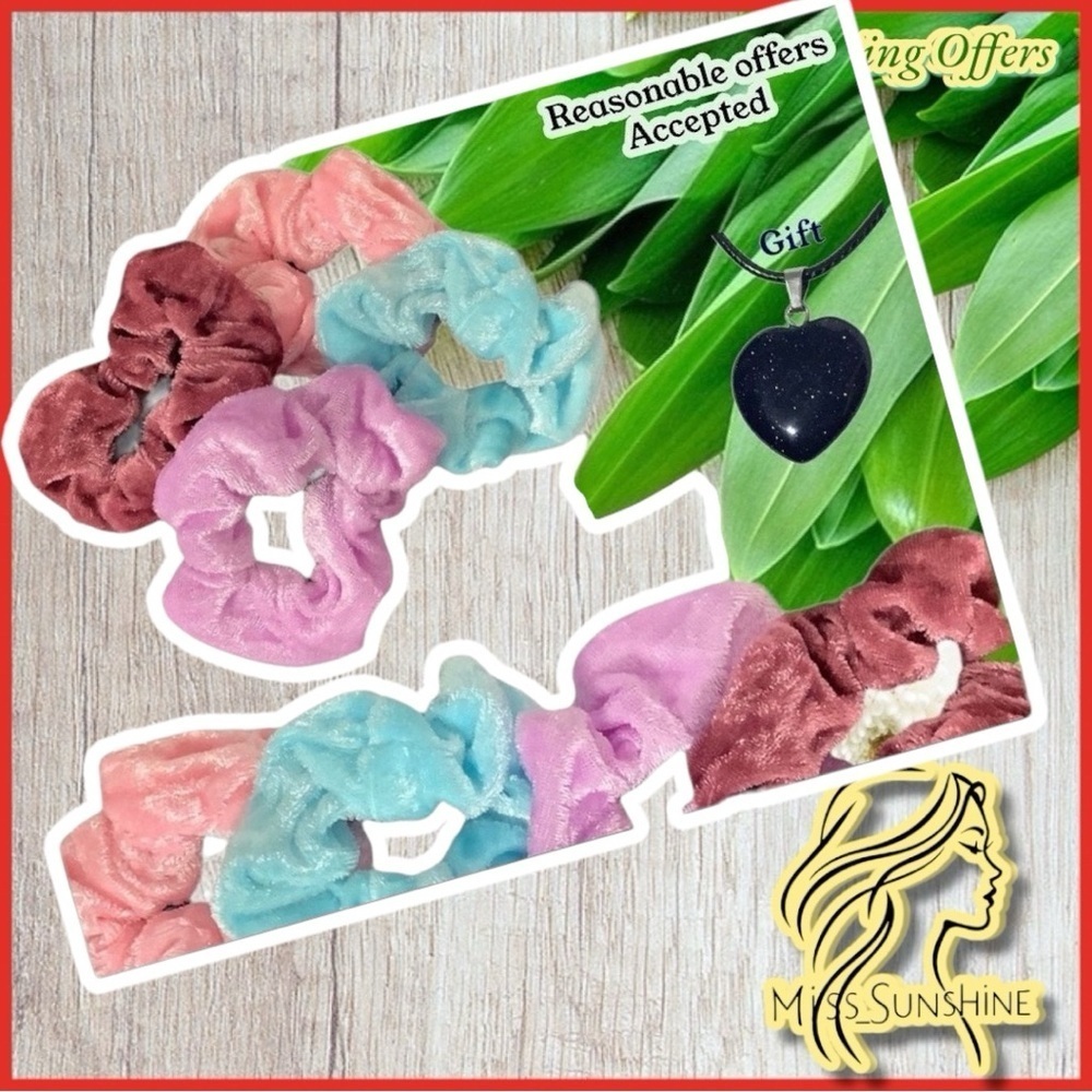 Boutique NEW - 4pcs vibrantly velvet scrunchies 🥰